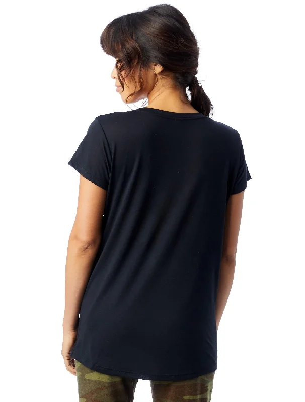 Slinky Jersey V-Neck T-Shirt (Black)