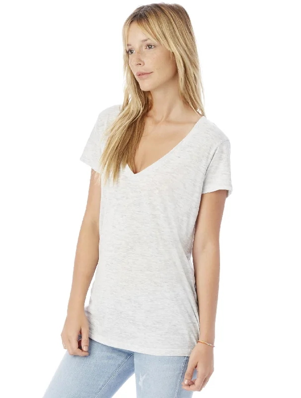 Slinky Jersey V-Neck T-Shirt (Oatmeal Heather)