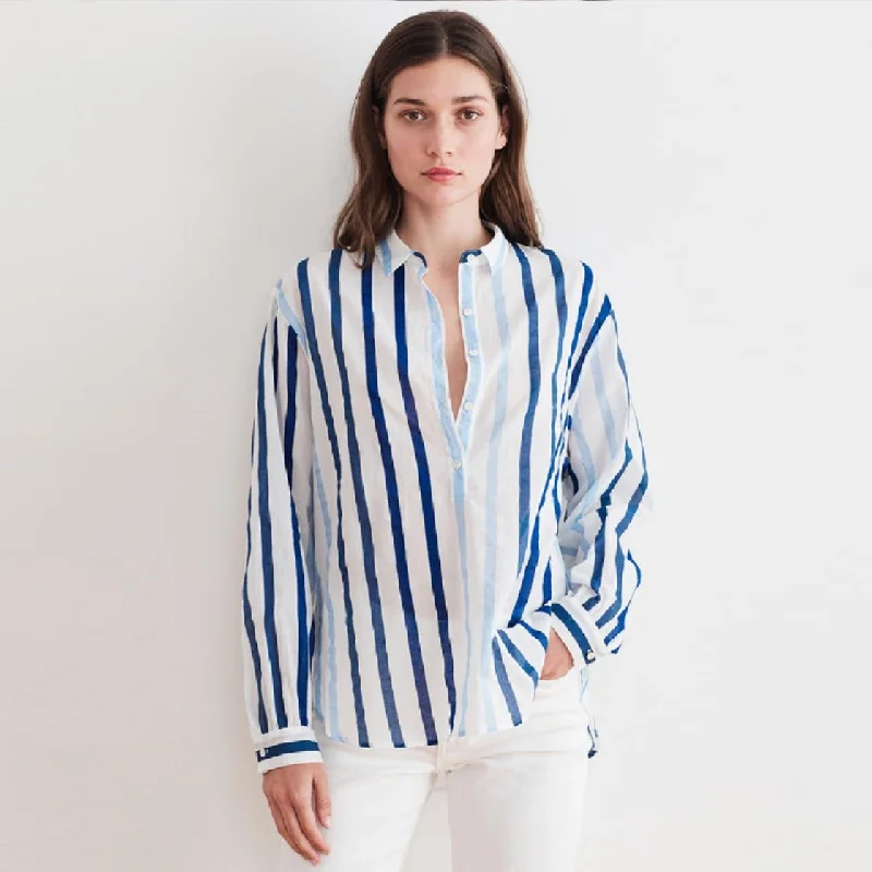 Talia Ombre Stripe Blouse (Blue)