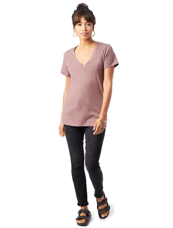 Weathered Slub So Low V-Neck T-Shirt (Vintage Rose)