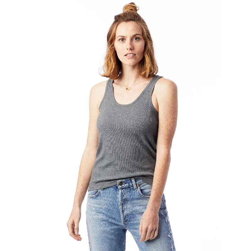 Zoe Slinky Rib Tank Top (Ash Heather)