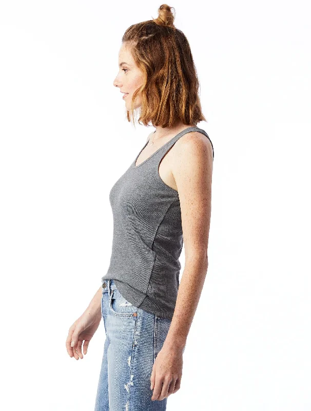 Zoe Slinky Rib Tank Top (Ash Heather)