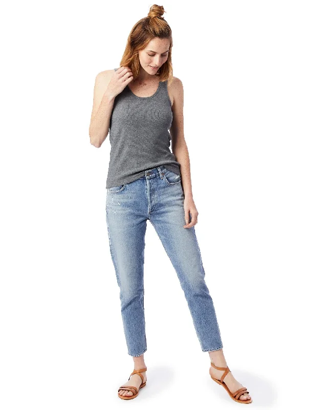 Zoe Slinky Rib Tank Top (Ash Heather)