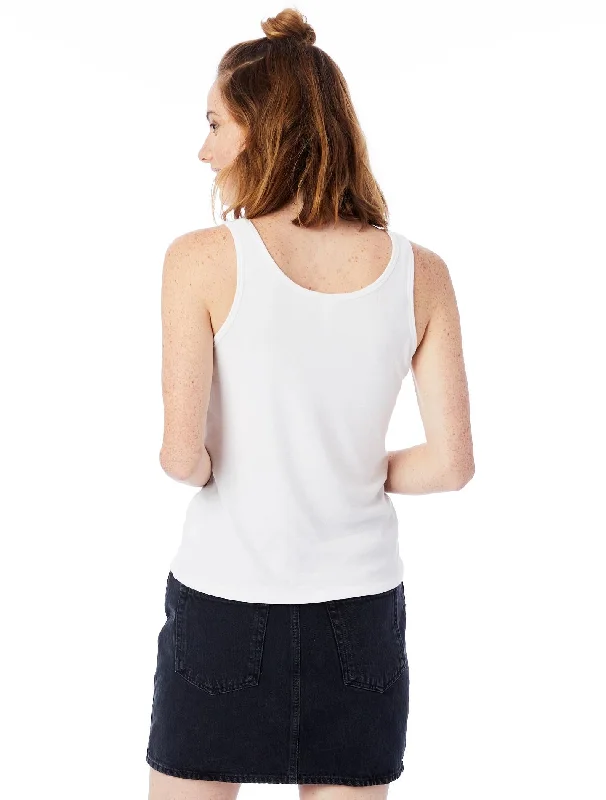 Zoe Slinky Rib Tank Top (White)