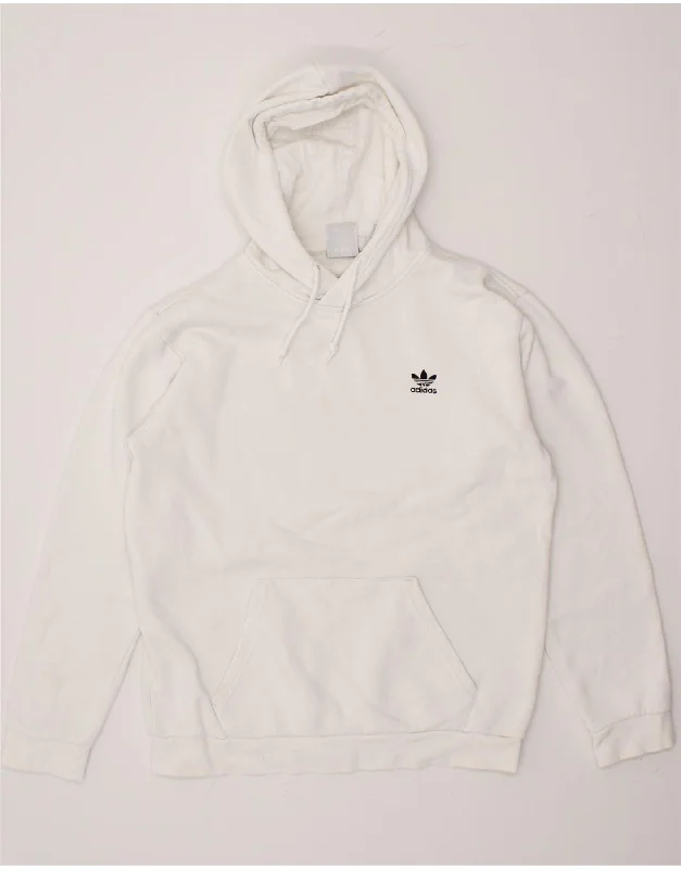 ADIDAS Mens Hoodie Jumper Medium White Cotton