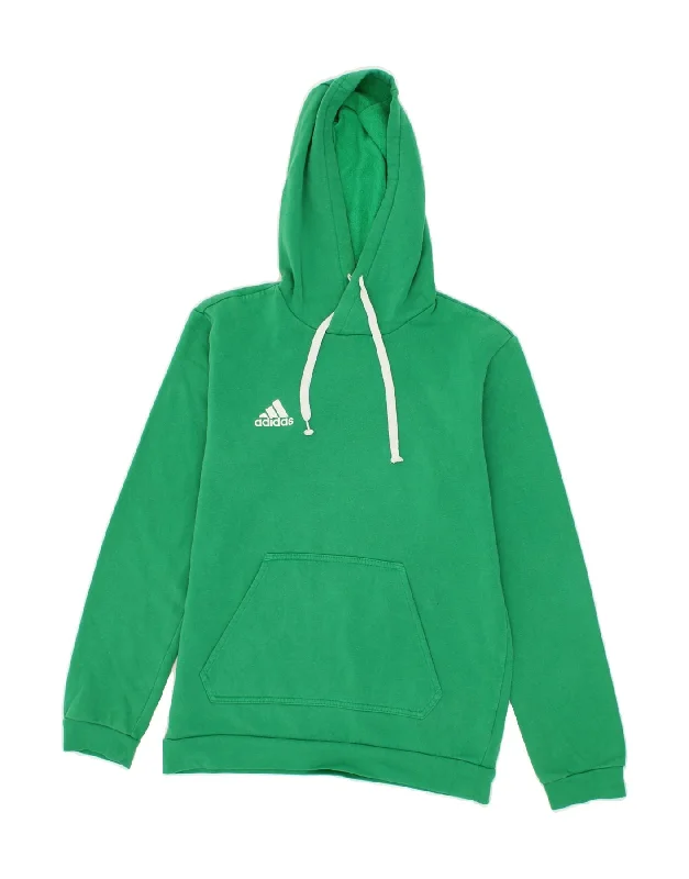 ADIDAS Mens Hoodie Jumper Small Green Cotton