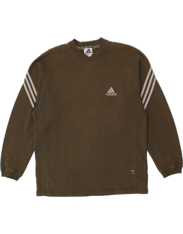 ADIDAS Mens Sweatshirt Jumper UK 40/42 Medium Khaki Cotton