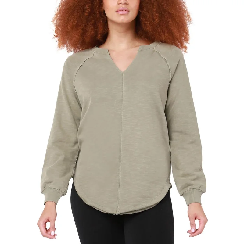 Black Tape_ Womens Split Neck Comfy Sweatshirt