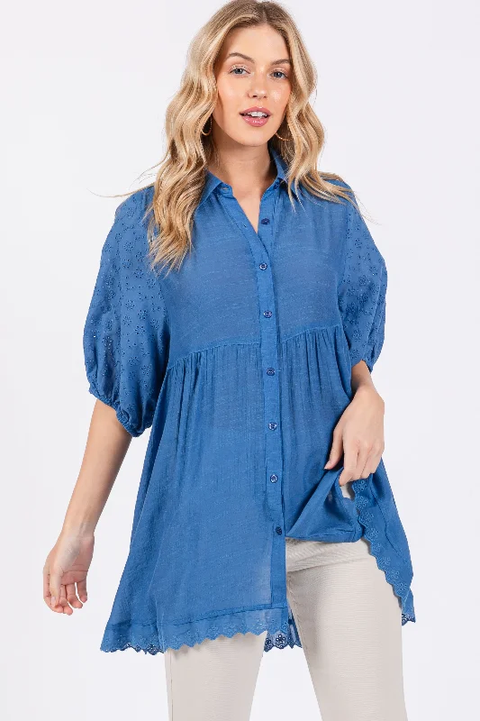 Blue Collared Lightweight Tunic