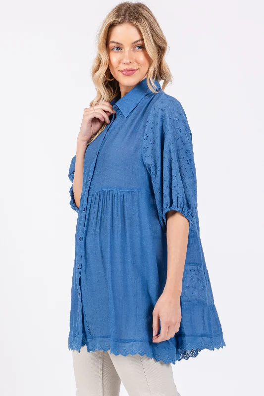 Blue Collared Lightweight Tunic