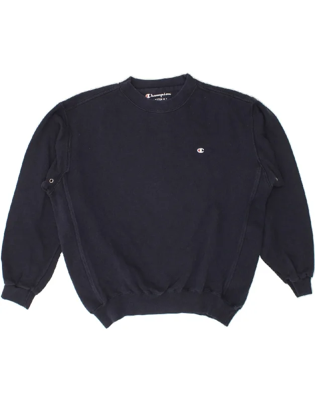 CHAMPION Mens Sweatshirt Jumper Medium Navy Blue Cotton