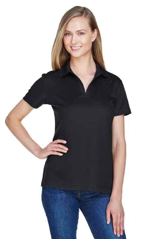 Devon & Jones Womens CrownLux Performance Moisture Wicking Short Sleeve Polo Shirt - Black