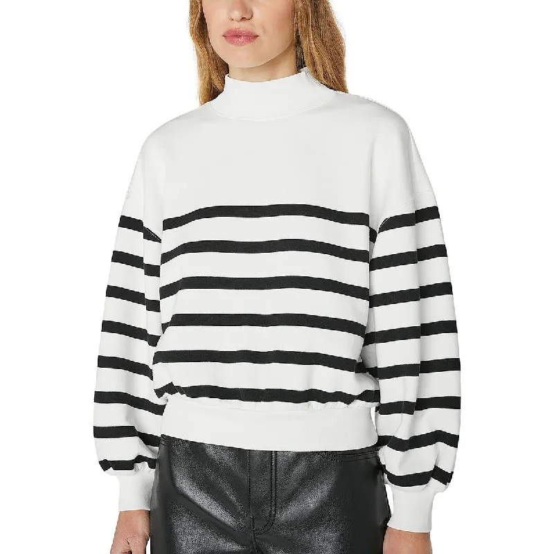 FRAME Womens Striped Bishop Sleeve Sweatshirt