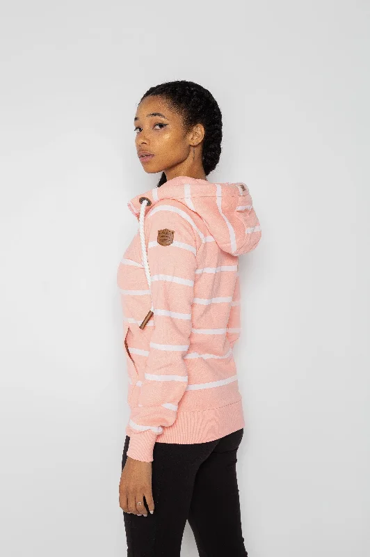 Hera Print Peachy Stripe Zip Hoodie