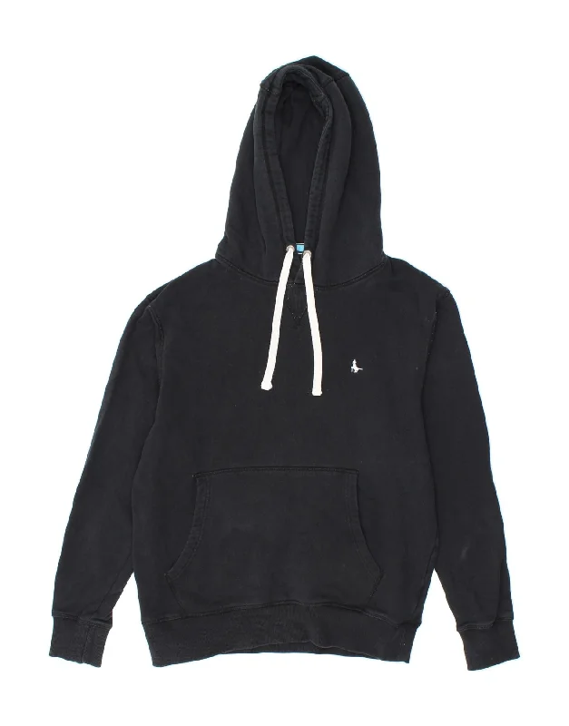 JACK WILLS Mens Hoodie Jumper Large Black Cotton