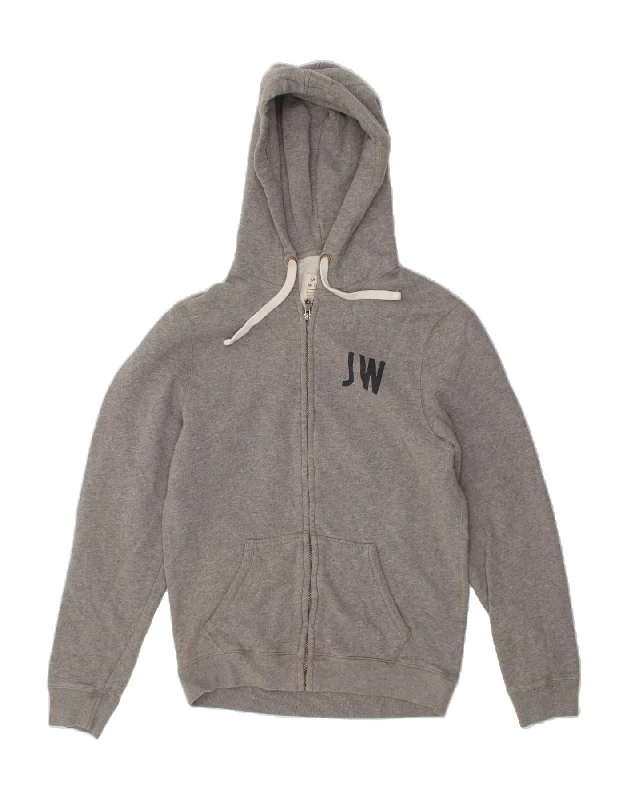 JACK WILLS Mens Zip Hoodie Sweater Medium Grey Cotton