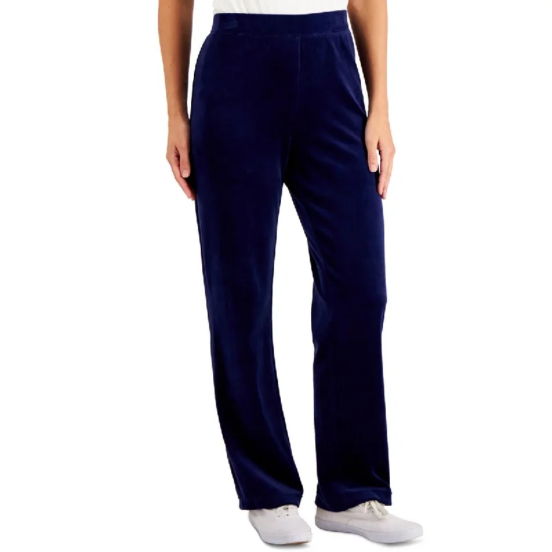 Karen Scott Sport Womens Petites Velour Cozy Sweatpants