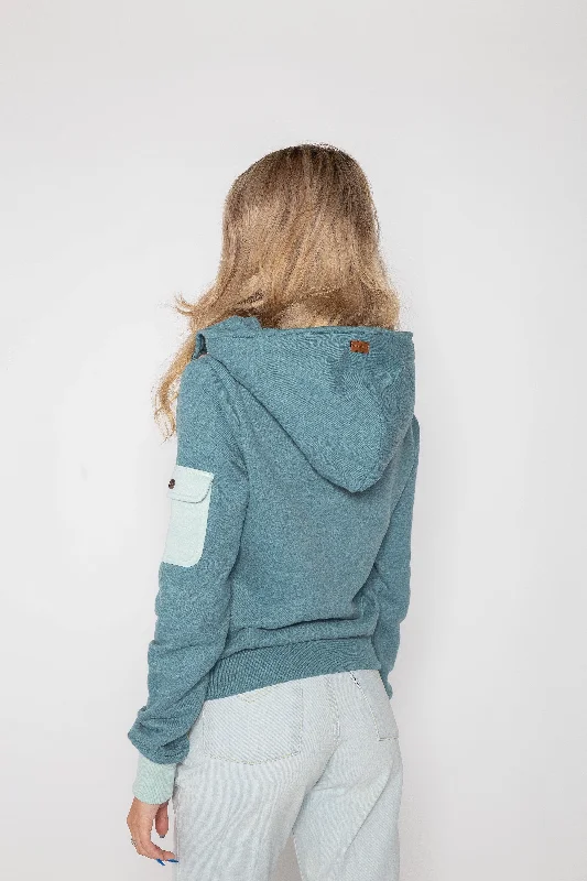 Neva Stormy Teal Half-Zip Hoodie