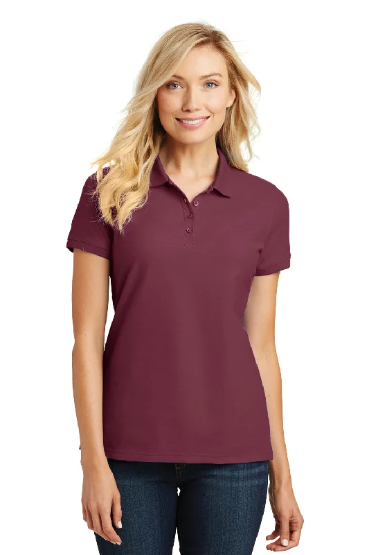 Port Authority Womens Core Classic Short Sleeve Polo Shirt - Burgundy