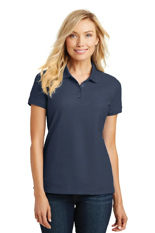 Port Authority Womens Core Classic Short Sleeve Polo Shirt - River Navy Blue