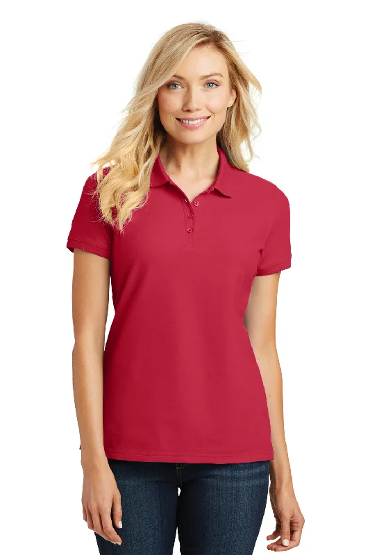 Port Authority Womens Core Classic Short Sleeve Polo Shirt - Rich Red