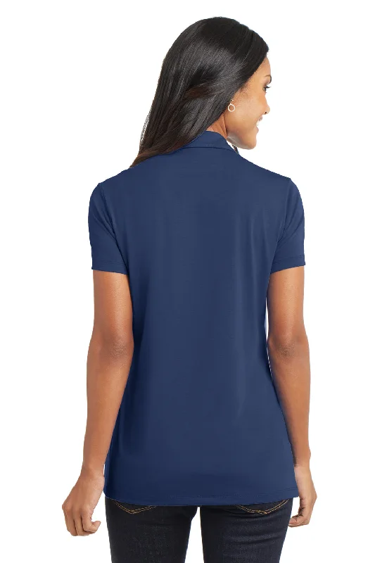 Port Authority Womens Cotton Touch Performance Moisture Wicking Short Sleeve Polo Shirt - Estate Blue