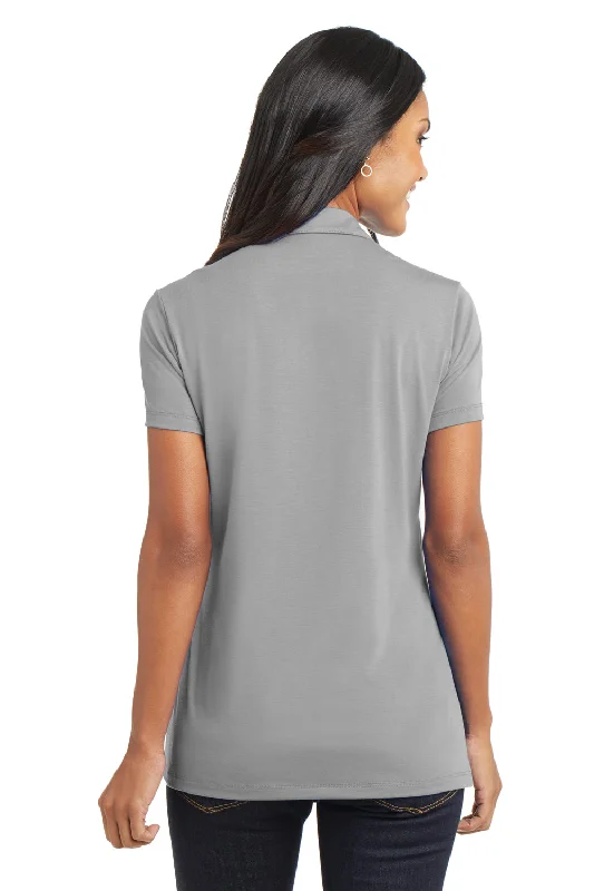 Port Authority Womens Cotton Touch Performance Moisture Wicking Short Sleeve Polo Shirt - Frost Grey