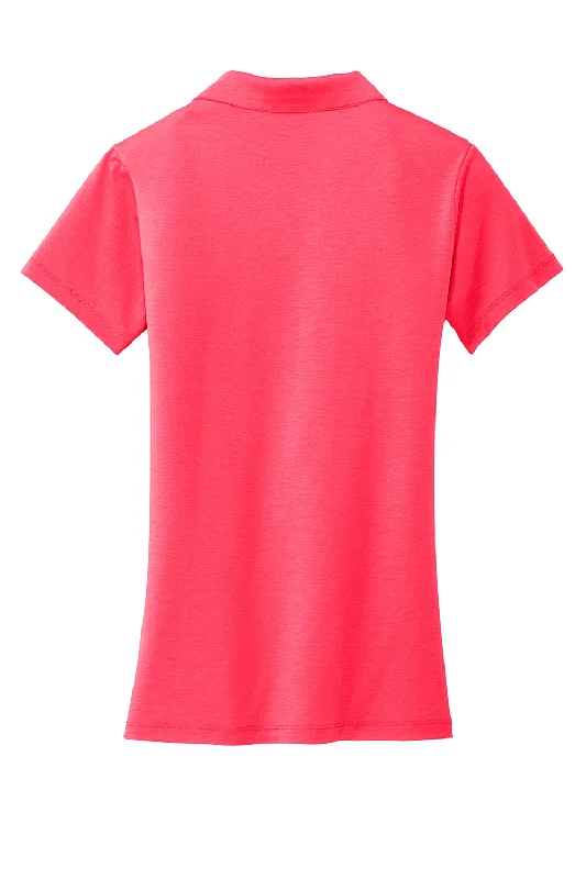 Port Authority Womens Cotton Touch Performance Moisture Wicking Short Sleeve Polo Shirt - Hot Coral Pink