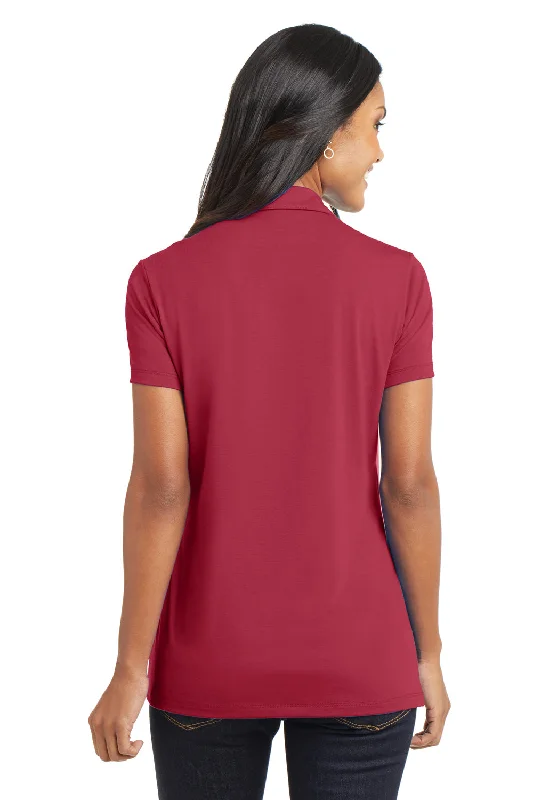 Port Authority Womens Cotton Touch Performance Moisture Wicking Short Sleeve Polo Shirt - Chili Red