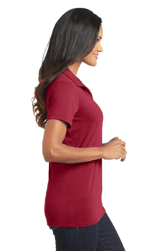 Port Authority Womens Cotton Touch Performance Moisture Wicking Short Sleeve Polo Shirt - Chili Red