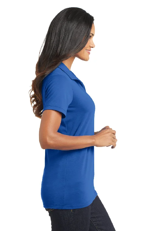 Port Authority Womens Cotton Touch Performance Moisture Wicking Short Sleeve Polo Shirt - Strong Blue