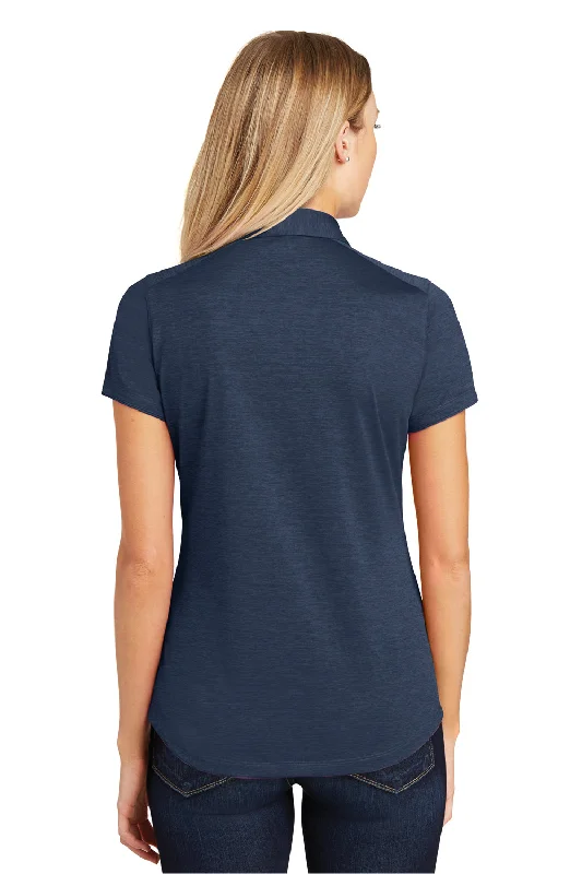 Port Authority Womens Digi Heather Performance Moisture Wicking Short Sleeve Polo Shirt - Dress Navy Blue