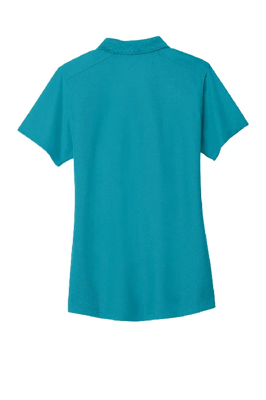 Port Authority Womens EZPerformance Moisture Wicking Short Sleeve Polo Shirt - Teal Blue