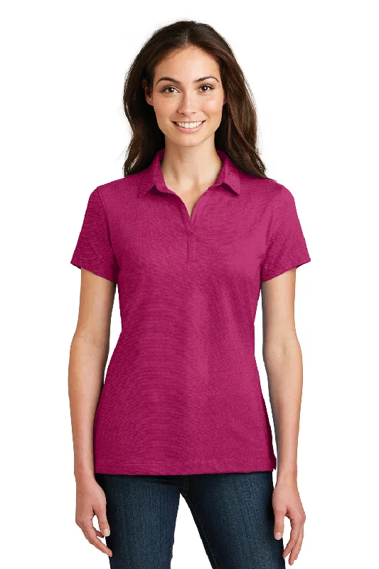 Port Authority Womens Meridian Short Sleeve Polo Shirt - Azalea Pink - Closeout