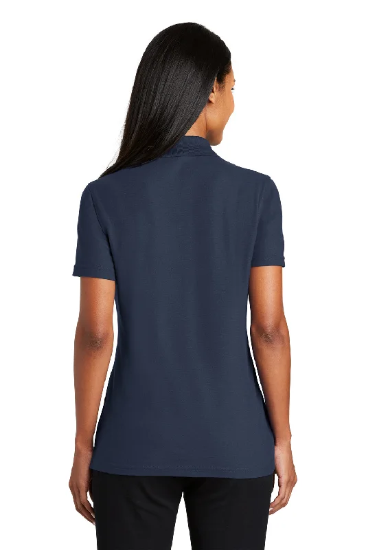 Port Authority Womens Moisture Wicking Short Sleeve Polo Shirt - Navy Blue