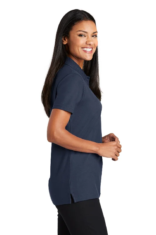 Port Authority Womens Moisture Wicking Short Sleeve Polo Shirt - Navy Blue