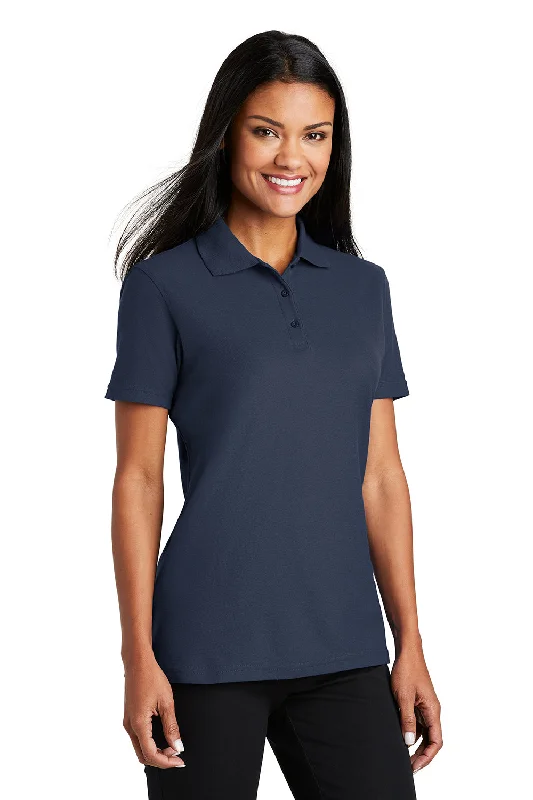 Port Authority Womens Moisture Wicking Short Sleeve Polo Shirt - Navy Blue