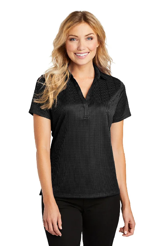 Port Authority Womens Performance Moisture Wicking Short Sleeve Polo Shirt - Black