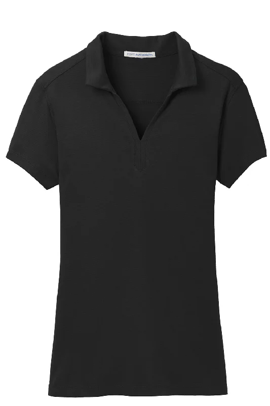 Port Authority Womens Rapid Dry Moisture Wicking Short Sleeve Polo Shirt - Black