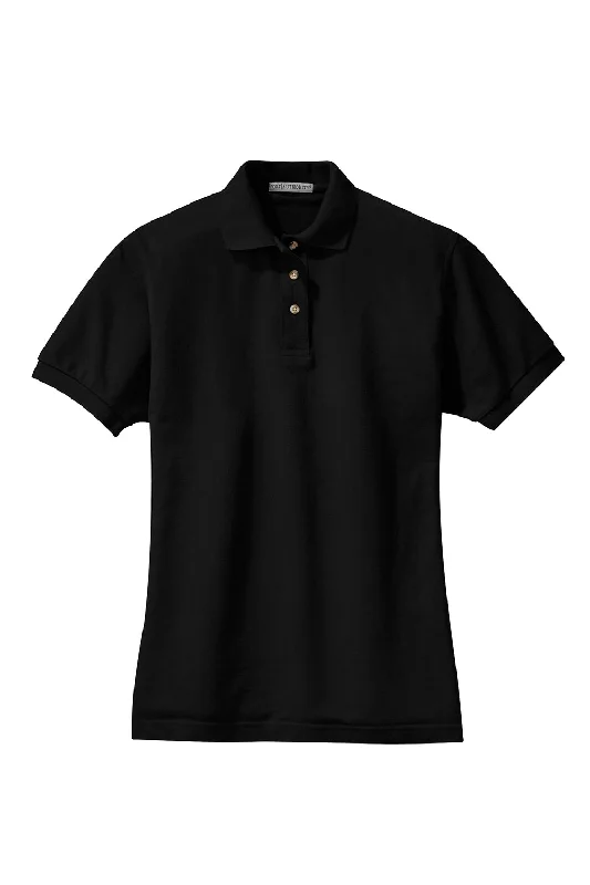 Port Authority Womens Shrink Resistant Short Sleeve Polo Shirt - Black