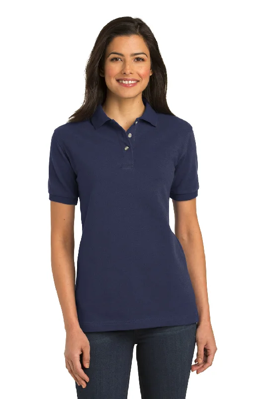 Port Authority Womens Shrink Resistant Short Sleeve Polo Shirt - Navy Blue