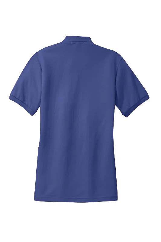 Port Authority Womens Silk Touch Wrinkle Resistant Short Sleeve Polo Shirt - Mediterranean Blue