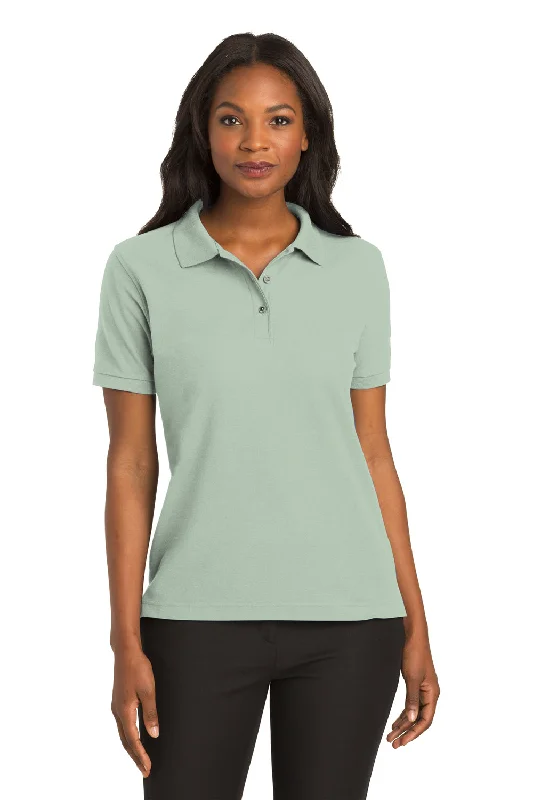 Port Authority Womens Silk Touch Wrinkle Resistant Short Sleeve Polo Shirt - Mint Green - Closeout