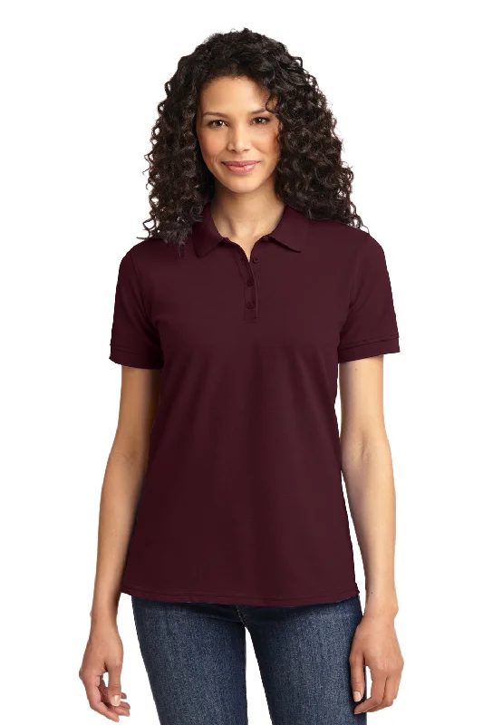 Port & Company Womens Core Stain Resistant Short Sleeve Polo Shirt - Athletic Maroon