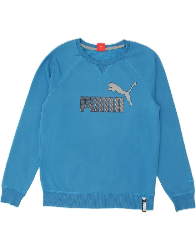 PUMA Mens Graphic Sweatshirt Jumper Small Blue