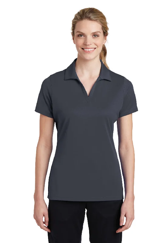 Sport-Tek Womens RacerMesh Moisture Wicking Short Sleeve Polo Shirt - Graphite Grey