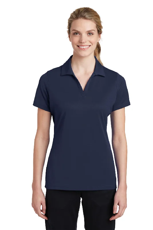 Sport-Tek Womens RacerMesh Moisture Wicking Short Sleeve Polo Shirt - True Navy Blue