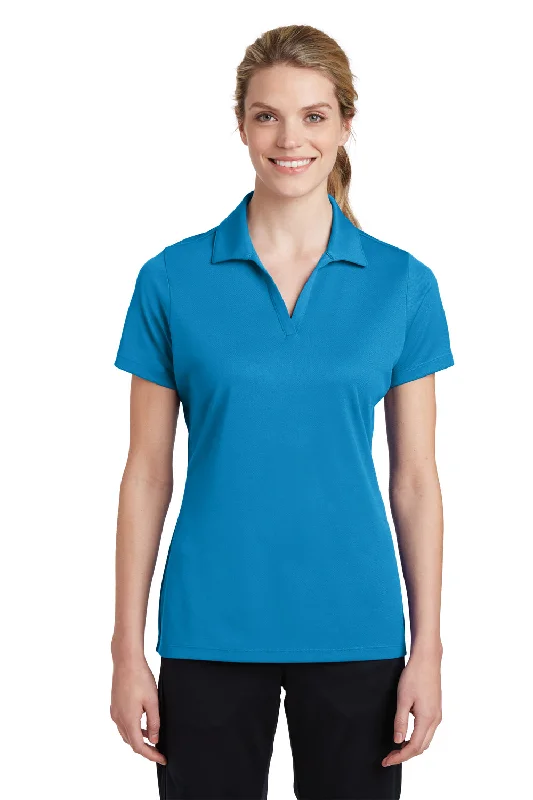 Sport-Tek Womens RacerMesh Moisture Wicking Short Sleeve Polo Shirt - Pond Blue