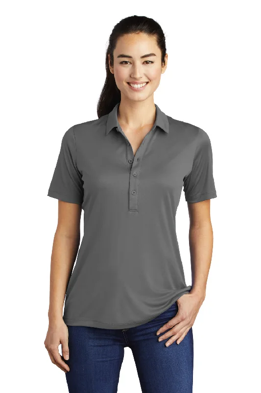 Sport-Tek Womens Moisture Wicking Short Sleeve Polo Shirt - Dark Smoke Grey