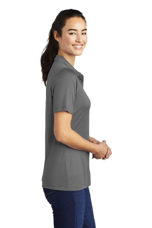 Sport-Tek Womens Moisture Wicking Short Sleeve Polo Shirt - Dark Smoke Grey